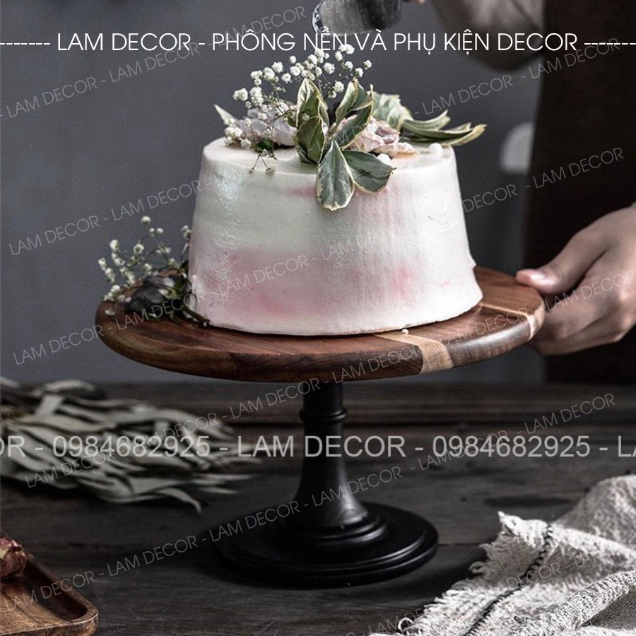 (Tổng hơp) Đế đựng bánh bằng gỗ sồi - Cake Stand bằng gỗ sồi