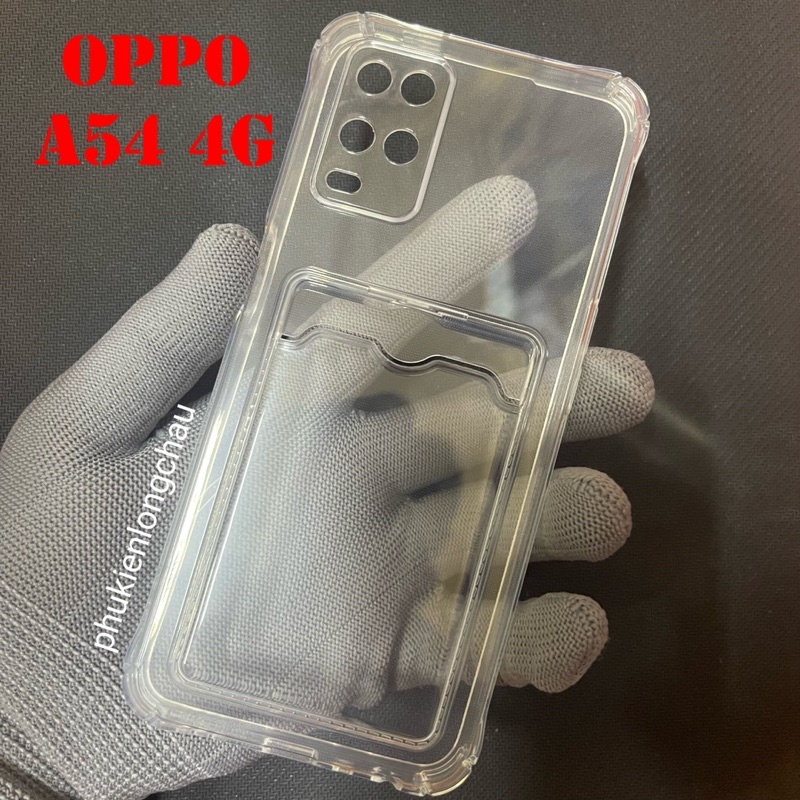 Ốp Lưng Oppo A54 4G Trong Chống Sốc Gù Bảo Vệ Camera Kèm Ngăn Đựng Thẻ Card, Hình Ảnh
