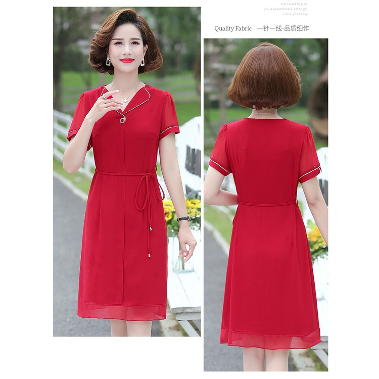 Chân Váy Dài Qua Gối Lưng Cao Thời Trang Mùa Hè Dành Cho Phụ Nữ Trung Niên 2022