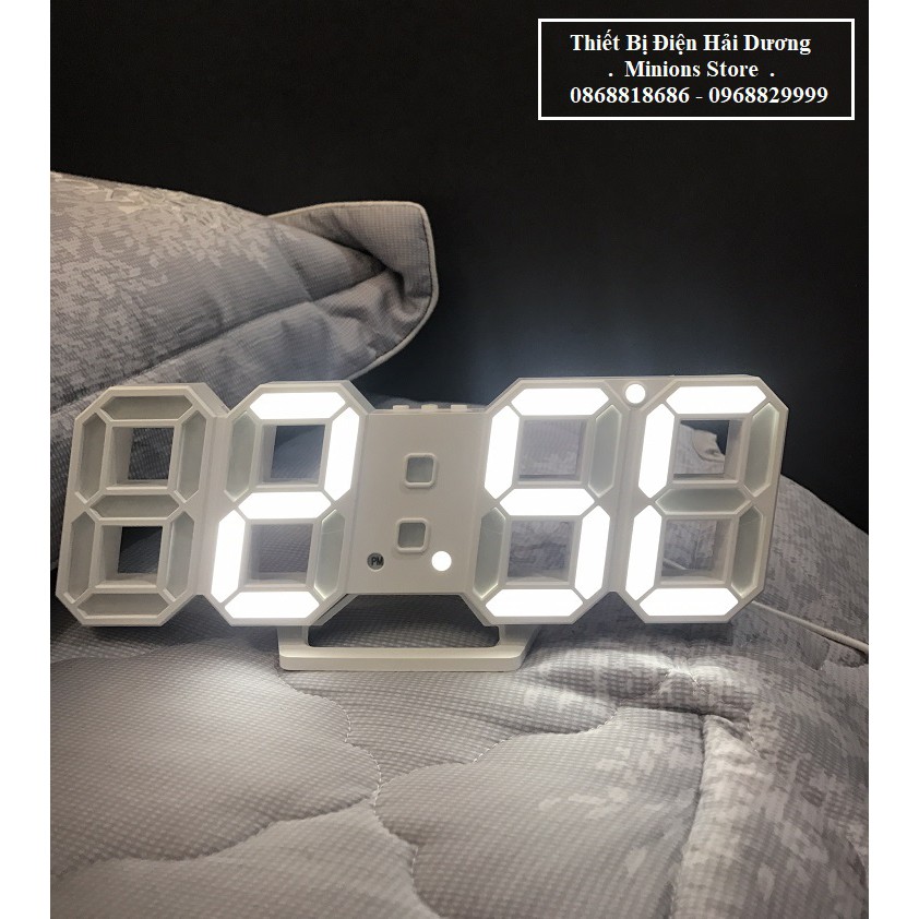 Đồng hồ LED 3D treo tường, để bàn thông minh TN828 Smart Clock - Bảo hành 18 tháng - Trang trí decor vintage căn phòng