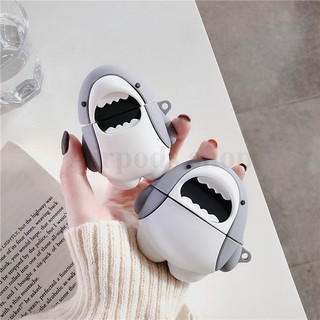 (Hàng loại 1) Ốp Airpods 1/2, Airpods Pro cá mập trắng silicon 3d cao cấp