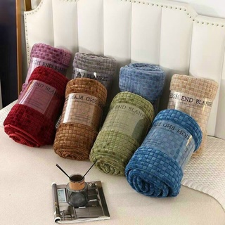 Chăn lông tuyết hè thu Blanket họa tiết ô vuông, chăn lông tuyết 1 lớp mịn nhẹ 2mx2m2 (hàng loại 1)