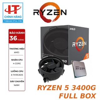 Bộ Vi Xử Lý CPU AMD Ryzen 5 3400G - Hàng Full Box - Bảo Hành 3 Năm