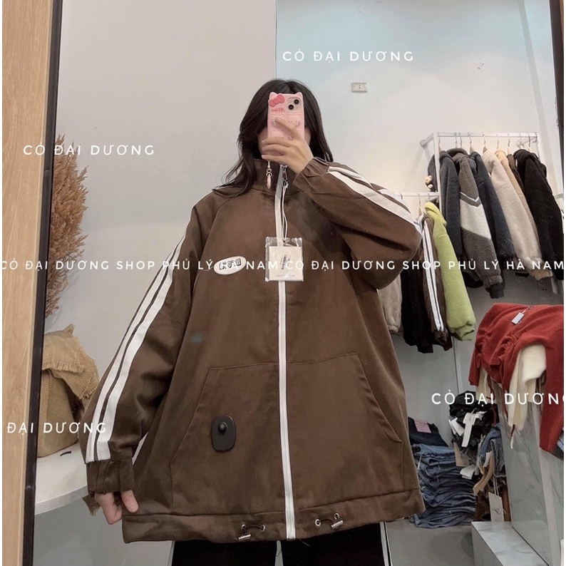 Áo khoác kaki bomber viền tay logo ms179