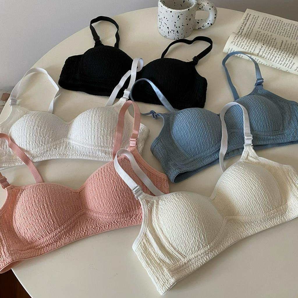 Áo ngực không gọng cotton đũi - Áo lót nữ mút mỏng bản to 3 nấc cài, ôm ngực ZANABRA A422