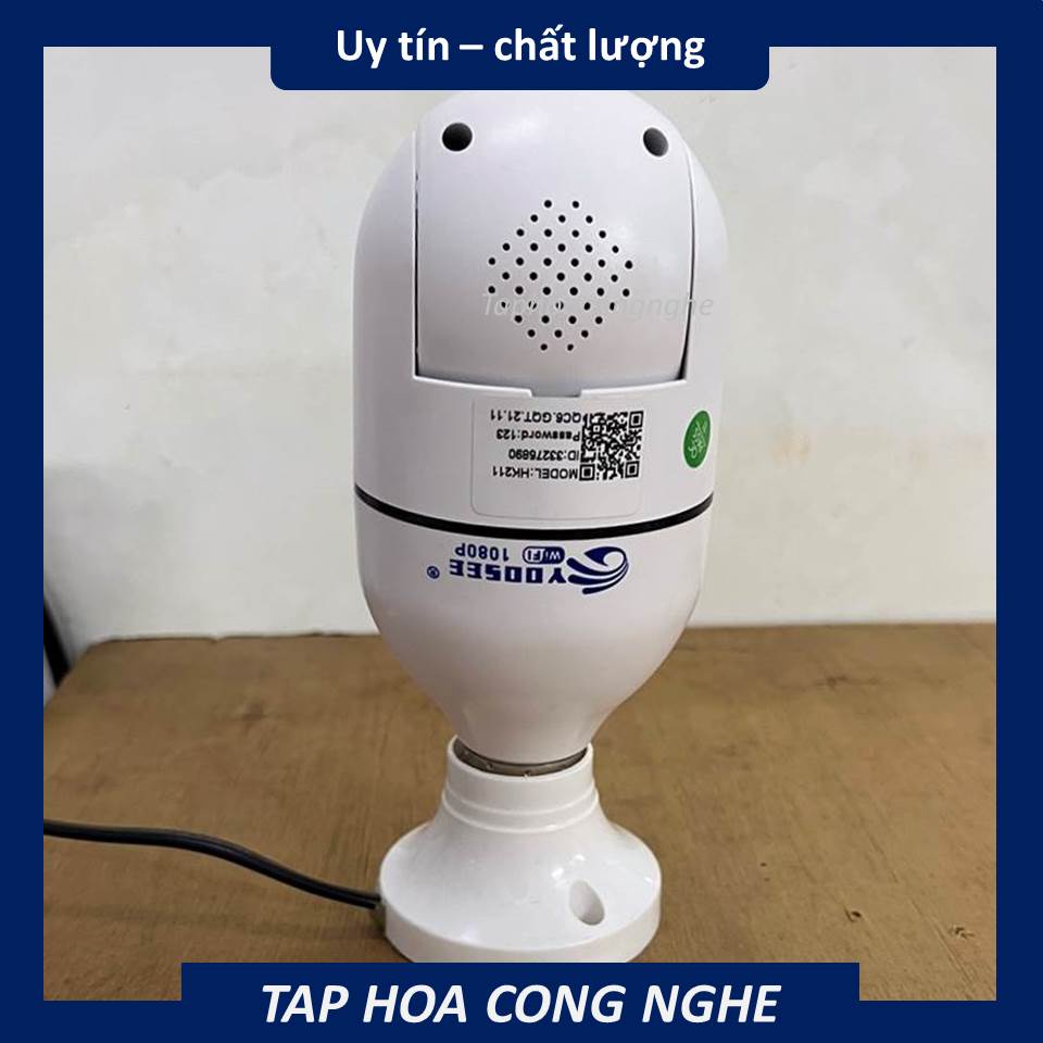 Camera wifi YOOSEE HD 1080p , kiểu dáng độc đáo, xoay 360 độ, hỗ trợ hồng ngoại và flash màu quay đêm-không cổng LAN