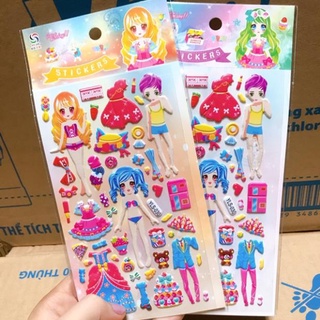 Sticker Dán Nổi Hình Cô Gái Thời Trang