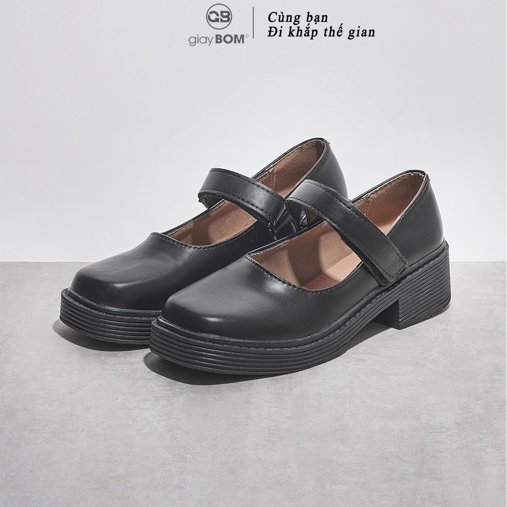 Giày oxford nữ giayBOM quai dán đế cao 4 cm B1183