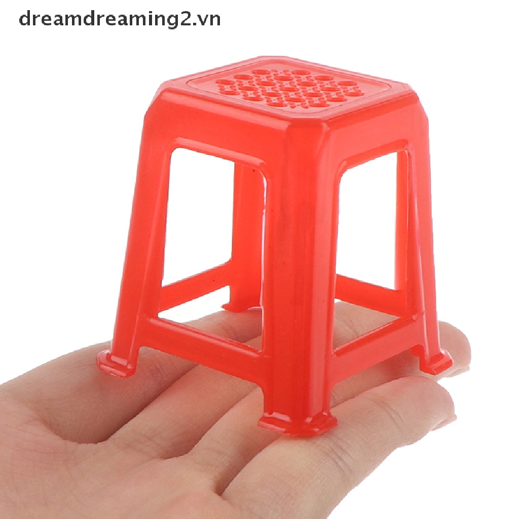 Mô hình ghế đẩu nhựa mini tỉ lệ 1/12 trang trí nhà búp bê