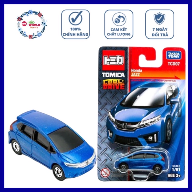 Xe mô hình Tomica Card Cool Drive Honda Jazz TCD07. Made in China. Tỷ lệ 1:61.