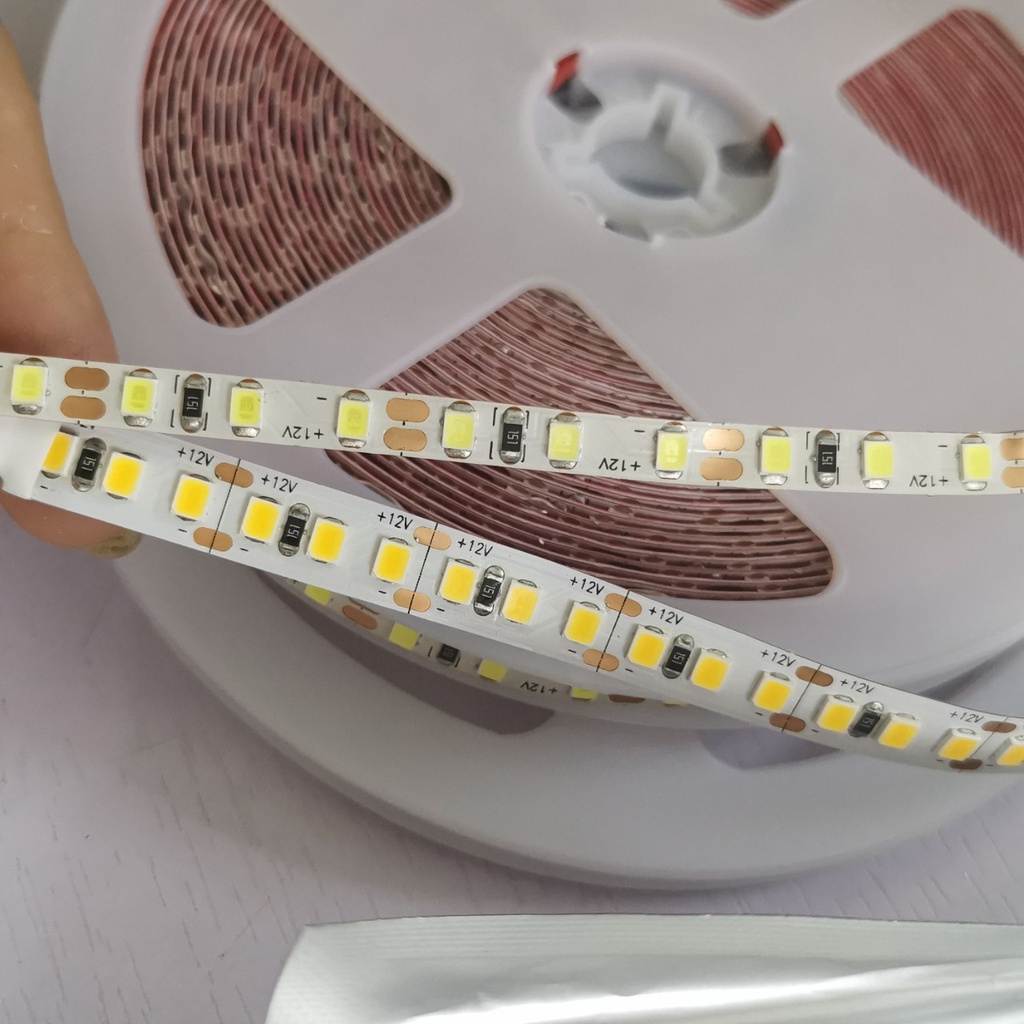 LED DÂY DÁN 10m 2835 Bản 5mm  120 LED / 1M Điện 12V- Cuộn 10m bảo hành 1 năm