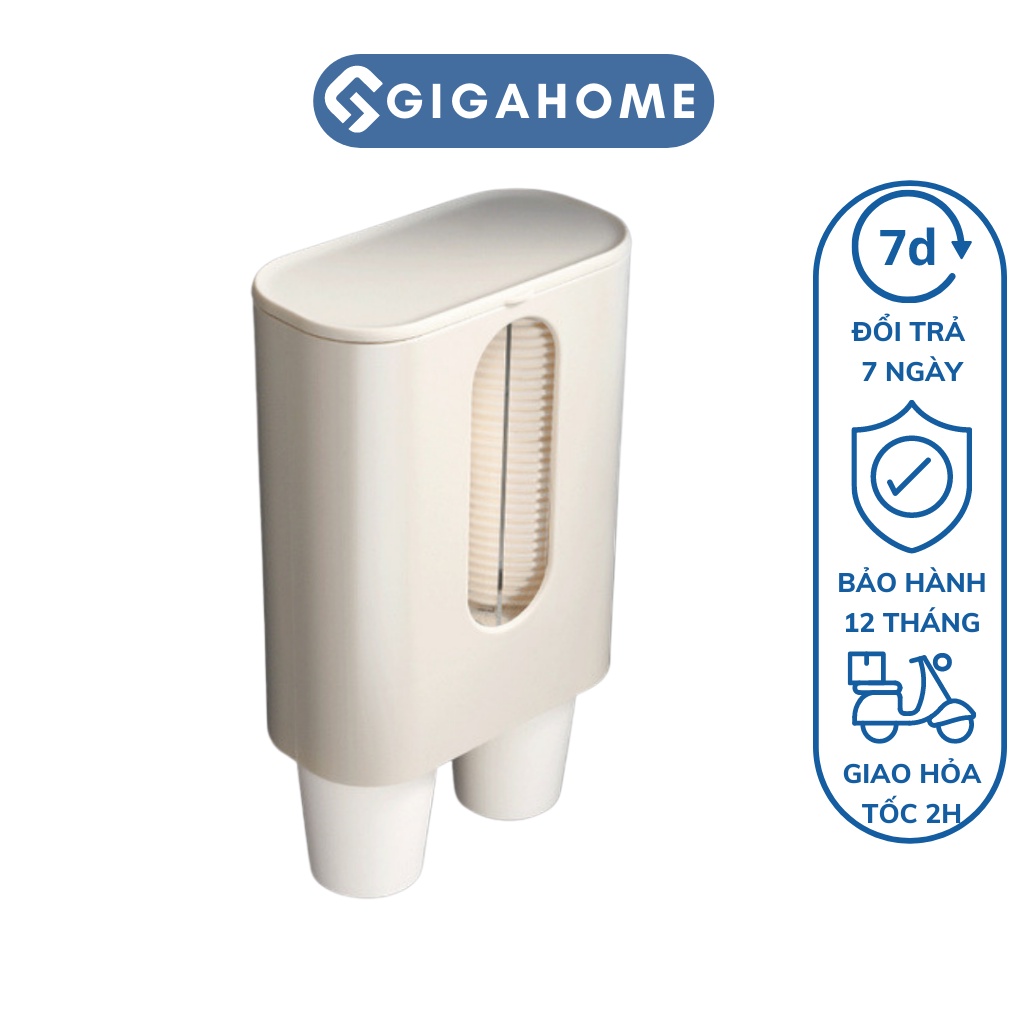 Hộp Treo Tường Đựng Cốc, Ly Giấy Dùng 1 Lần Có Nắp Đậy GIGAHOME Loại Đôi 9535