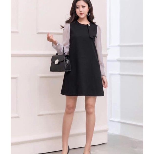Đầm Suông Cổ Phối Nơ Hàng thiết kế