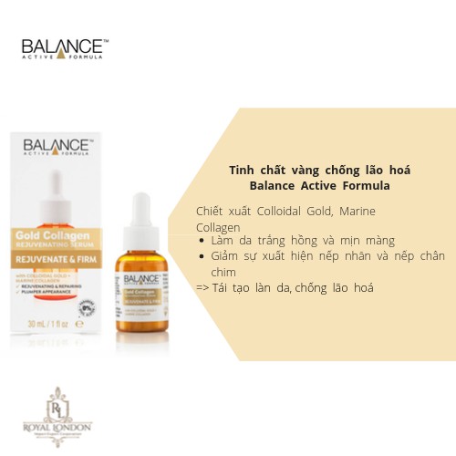 Serum Trẻ Hóa, Tái Tạo Da Balance Active Formula Gold Collagen Rejuvenating 30ml | BigBuy360 - bigbuy360.vn
