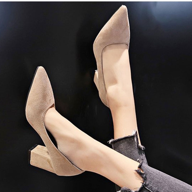 Giày cao gót  IELGY mũi nhọn phong cách âu mỹ cho nữ