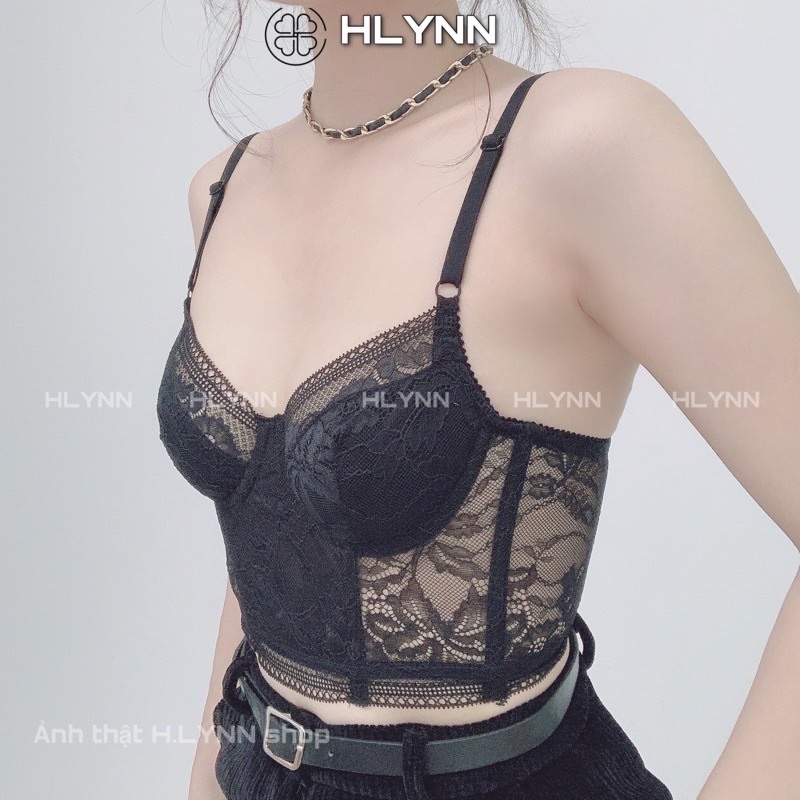 Áo corset ren đen co dãn m178