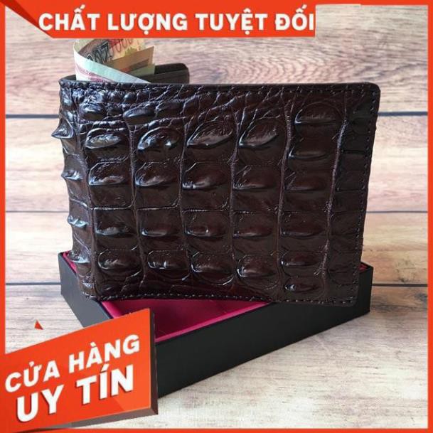 [ Da Cao Cấp 100% ] Bóp Ví Nam Da Cá Sấu Lưng STM02