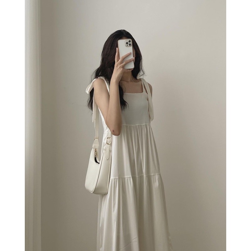 [Mã SKAMFA06 giảm 10% tối đa 50K đơn 0Đ] váy babydoll 2 dây nơ 3396 | BigBuy360 - bigbuy360.vn