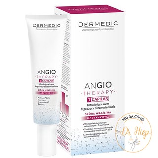 Kem dưỡng DERMEDIC cho da nhạy cảm dãn mạch Angio Therapy T-Capilar Ultra Soothing Anti Redness cream 40ml