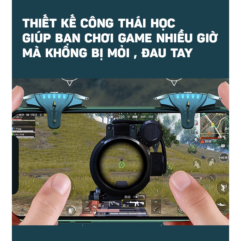 Nút bắn Pubg Mobile ff chơi game siêu nhạy Hoàng Kim cầm chơi game điện thoại pubg ros freefire MINADO