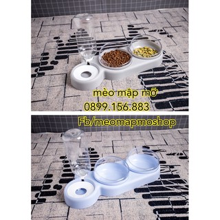 KHAY ĂN ĐÔI KÈM BÌNH NƯỚC CHÓ MÈO