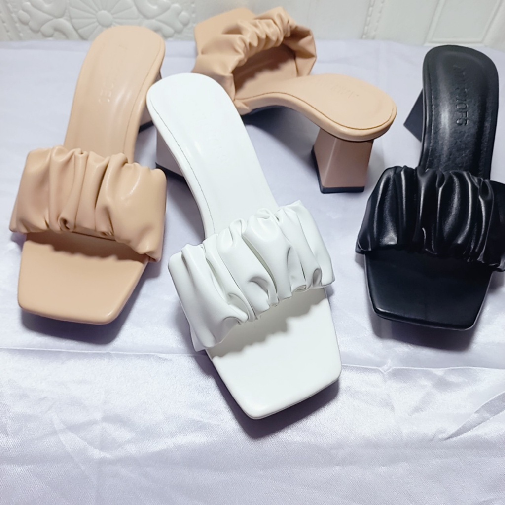 Guốc Nữ Cao Gót Tiểu Thư Đẹp - Guốc Dép Tiểu Thư 5 Phân Nhún Bèo mã GGC MINHTUYETSHOES