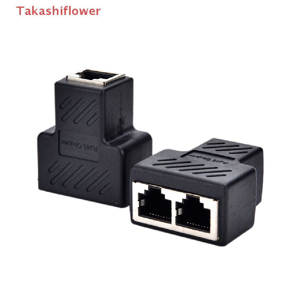 (Takashiflower) 1 to 2 LAN ethernet Network Cable RJ45 Splitter Plug Adapter Connector