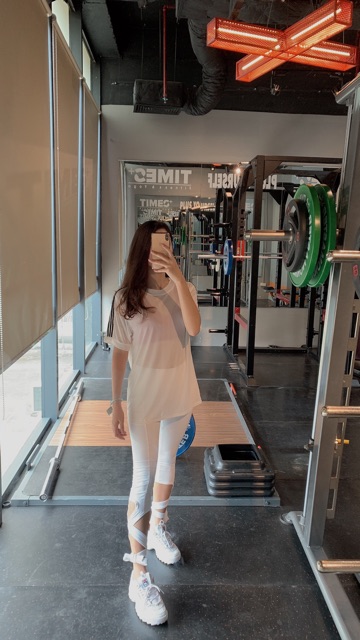 Quần legging lửng tập gym yoga cho nữ buộc dây hoạ tiết [L033]