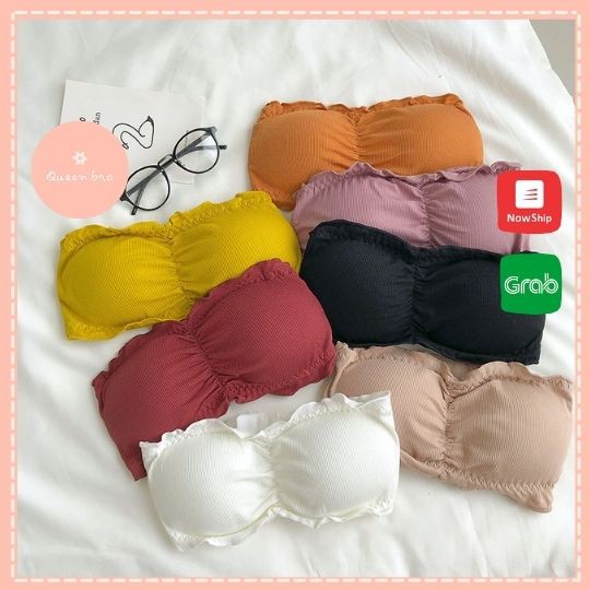 Áo bra quây ngang vải cotton, brallte 4 chiều siêu co dãn, đồ lót nội y siêu cute, Queennga