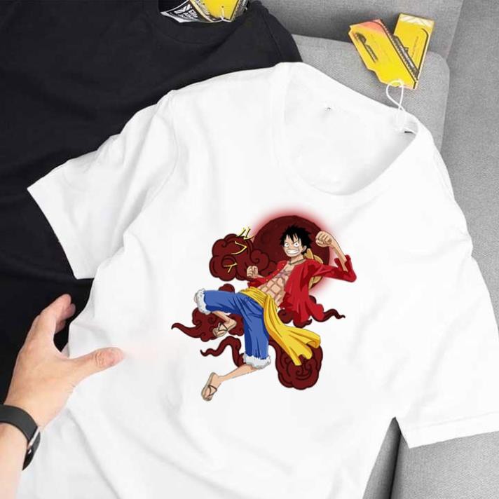 ÁO THUN FORM RỘNG One Piece Luffy mũ rơm IN HÌNH HOẠT HÌNH COOL NGẦU CHO BẠN THÂN CÓ SIZE TRẺ EM - 715
