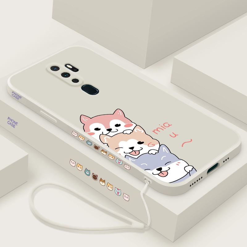 Ốp Điện Thoại Silicon Mềm Họa Tiết Hoạt Hình Dễ Thương Có Dây Đeo Cho oppo a9 2020 a5 2020