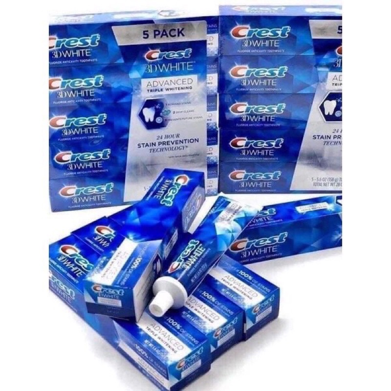 KEM ĐÁNH RĂNG CREST 3D WHITE ADVANCED 147g - MỸ