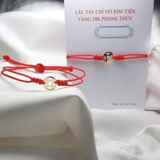 vòng tay chỉ đỏ xu kim tiền may mắn tài lộc