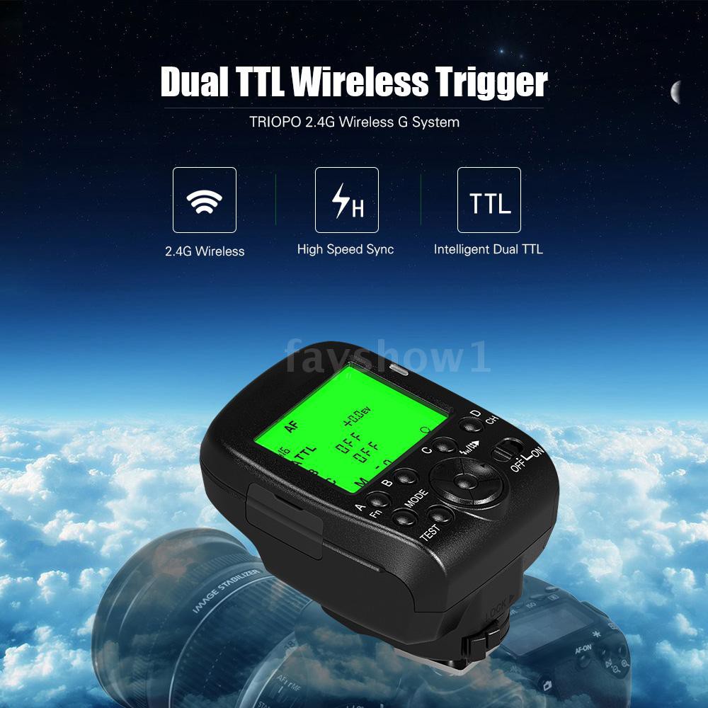 ❤HOT TRIOPO G1 Dual TTL Wireless Trigger with Widescreen LCD Display 1/8000s HSS 2.4G Wireless Transmission 16 Channels 