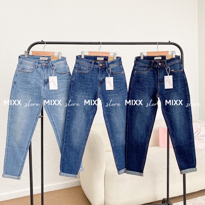 Quần Jean Nữ Baggy Lưng Cao Square chất jean dày dặn co giãn thoải mái phom tôn dáng
