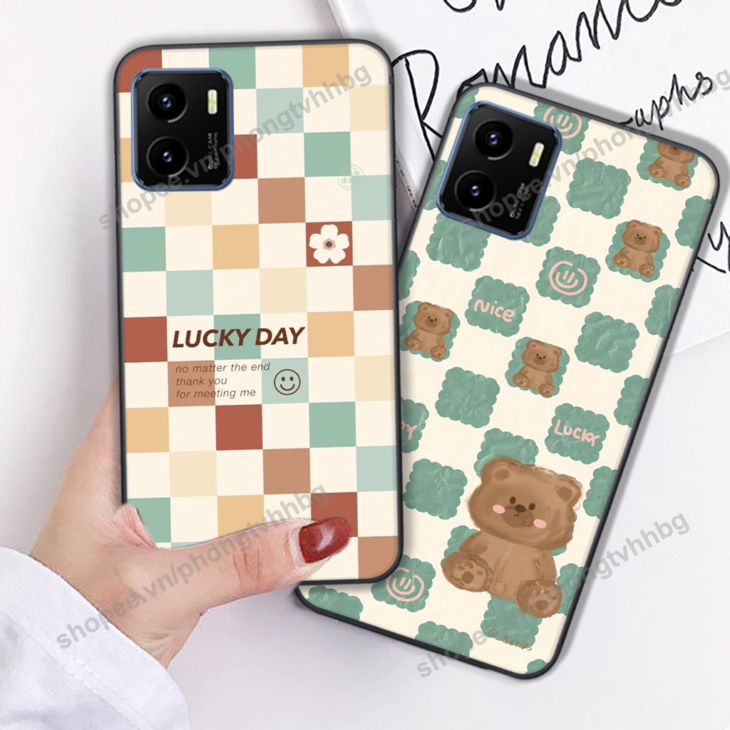 Ốp lưng Vivo Y15s - Vivo Y15a in mẫu gấu thể thao , smile mặt cười cực cute
