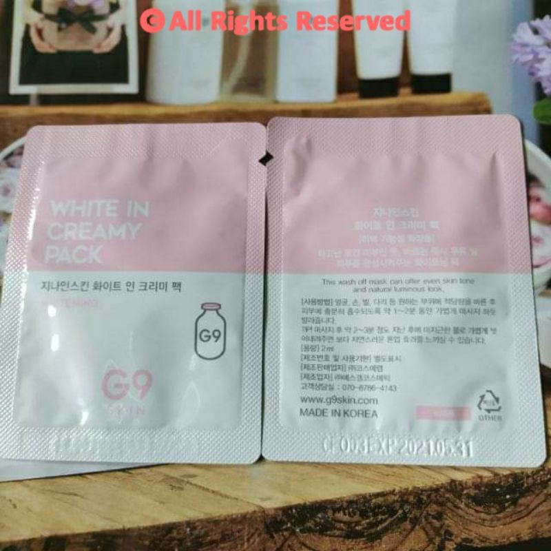 (GRAB - NOWSHIP HỎA TỐC) [Sample 2ml] Mặt Nạ Ủ Dưỡng Trắng G9Skin White In Creamy Pack [HCM]