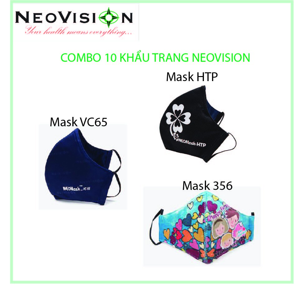 Combo 10 Khẩu trang gia đình Neomask (7 Khẩu trang người lớn + 3 Khẩu trang cho bé)