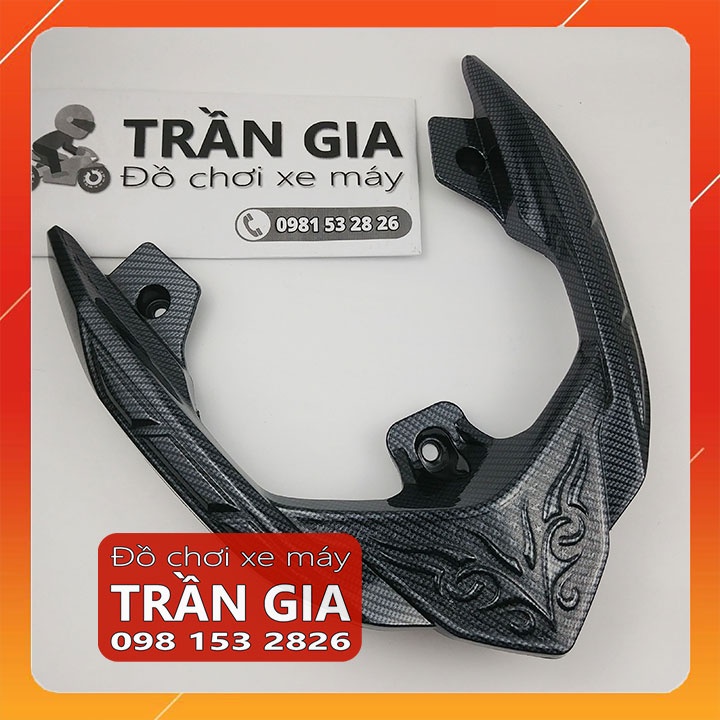 Ốp cảng sau xe AB airblade 2016-2017-2018-2019 ốp tay dắt air blade xi inox cacbon carbon - phụ kiện trang trí đồ kiểng