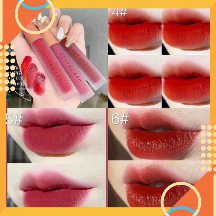 Sét 3 Cây Son Kem HEROANGE Fluffy Lip Glaze Siêu Lì , Siêu Xinh [Chuẩn Nội Địa] | BigBuy360 - bigbuy360.vn