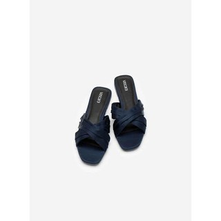 Vascara Dép Đế Bệt Quai Đan Chéo Xếp Ly - DXP 0162 - Màu Xanh Navy