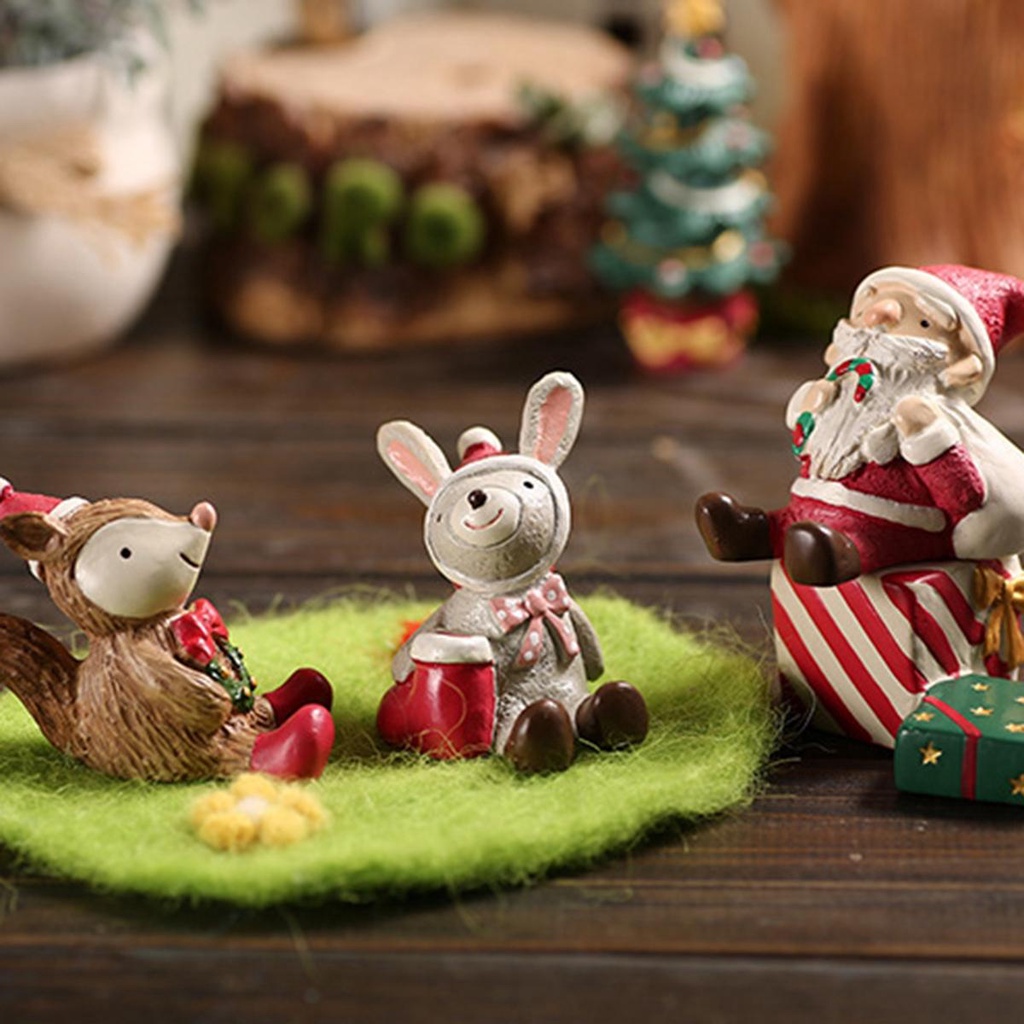 Mô Hình Ông Già Noel Mini Bằng Nhựa Dùng Trang Trí Cây Thông Giáng Sinh