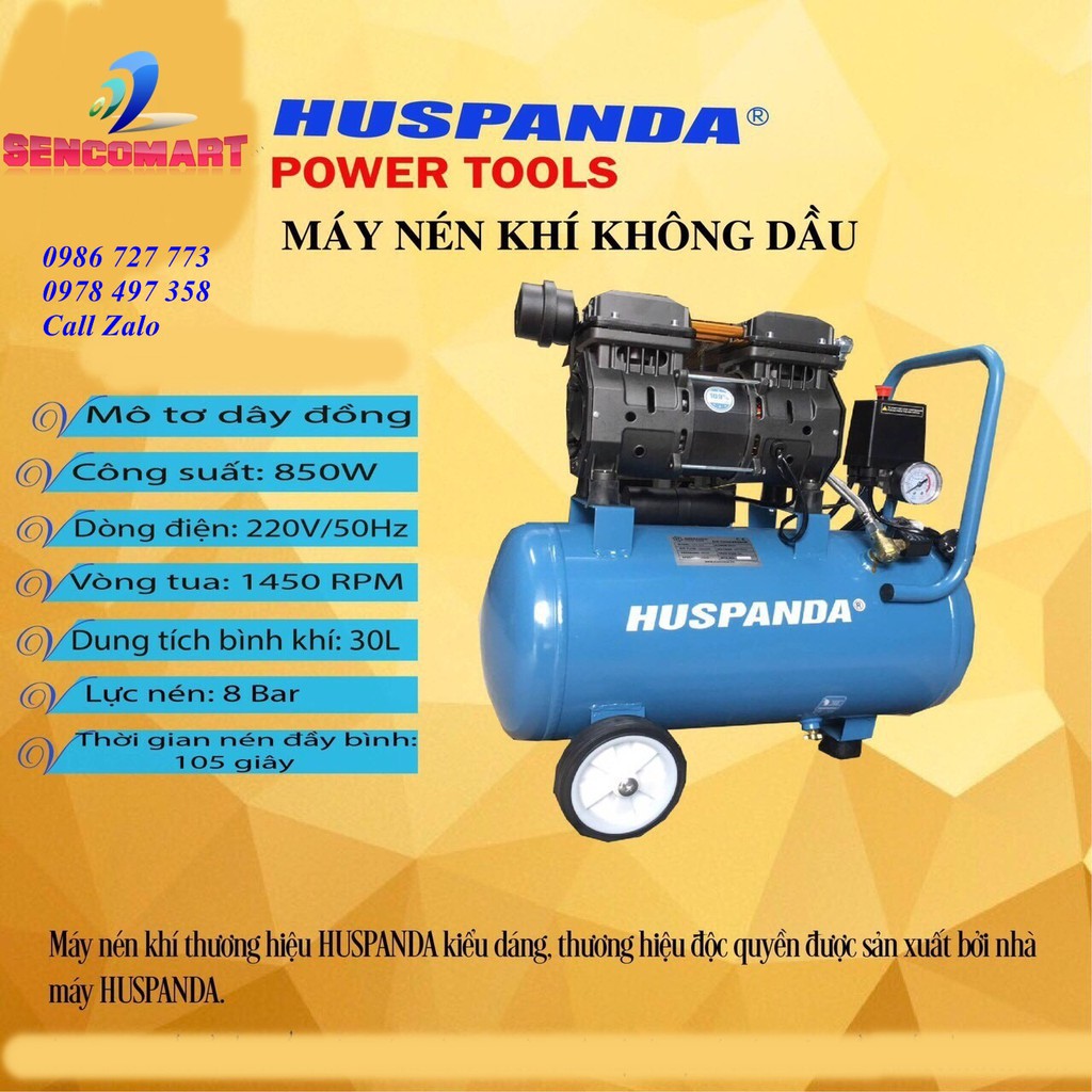 Địa chỉ bán máy nén khí không dầu 30 lít Huspand HKD 650 chính hãng