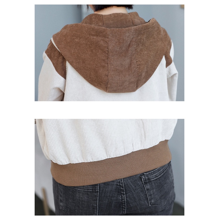 Áo Khoác Hoodie Dáng Rộng Có Khóa Kéo 3 Màu Sắc Thời Trang Mùa Thu Cho Nữ