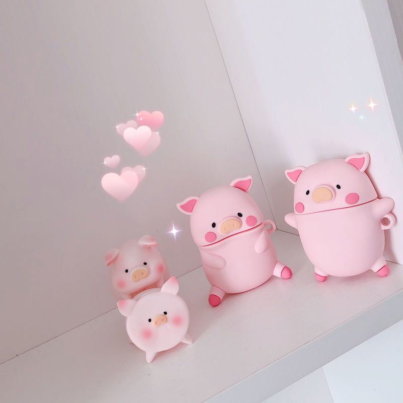 Vỏ Hộp Bảo Vệ Cho Tai Nghe Airpods 1 / 2 / Pro Hình Heo Xinh Xắn