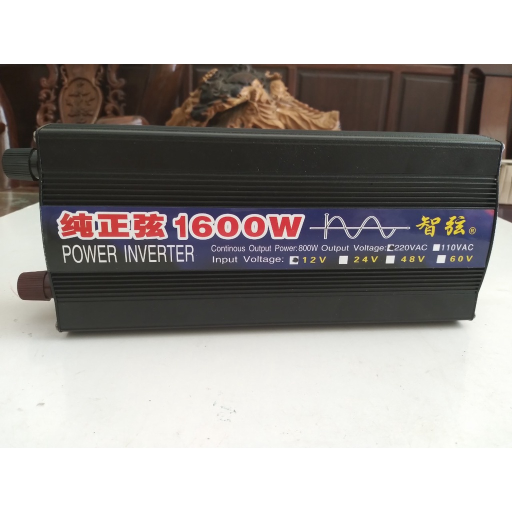 Bộ đổi điện sin chuẩn 1600W 12V sang 220V