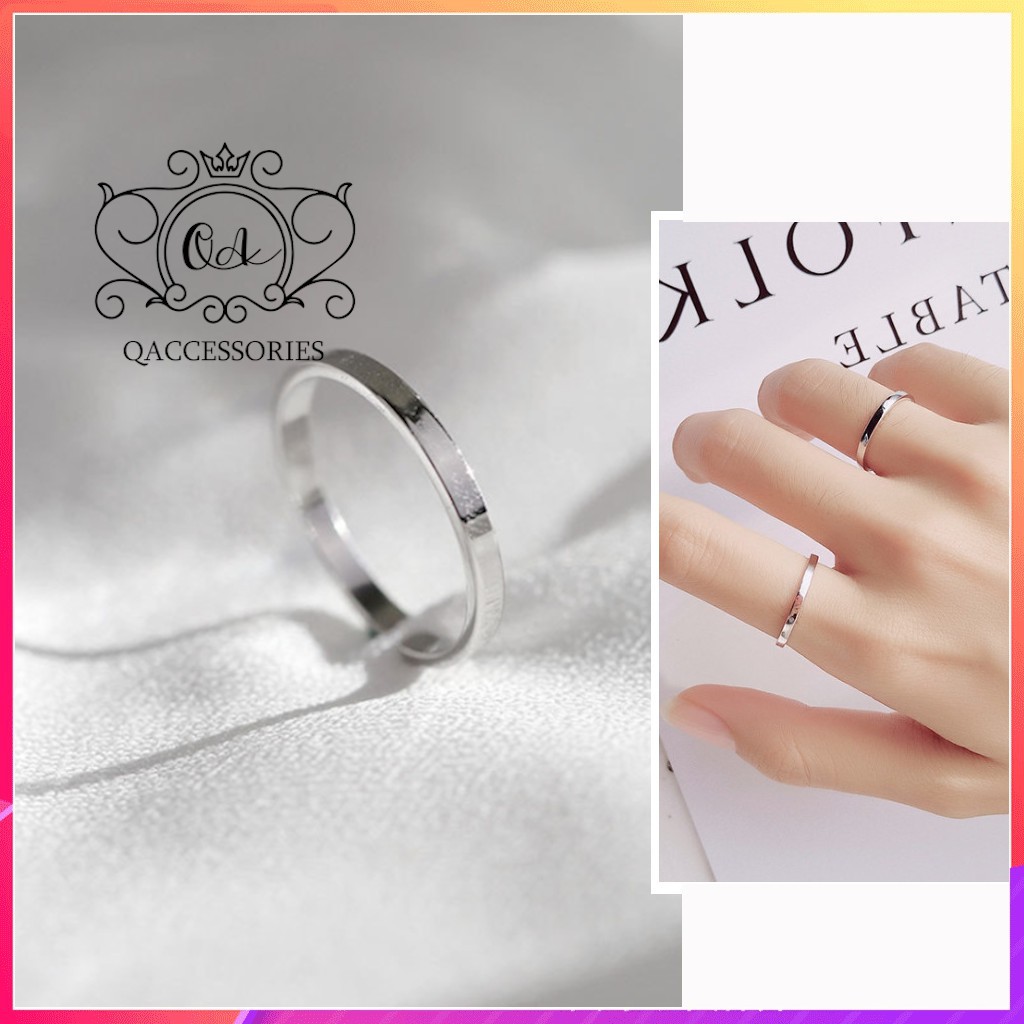 Nhẫn bạc 925 trơn bản rộng nam nữ dày to tối giản 1.5mm S925 MINIMAL Silver Ring ...