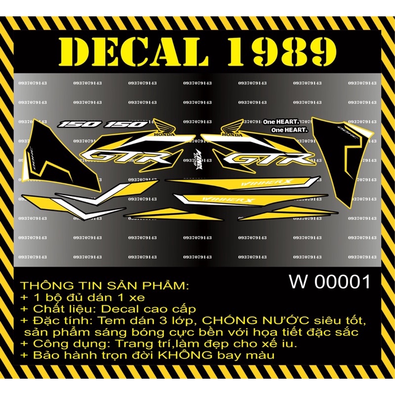 ( Quí khách vui lòng mang ra tiệm cho thợ dán ) Tem Winner X GTR (rời)