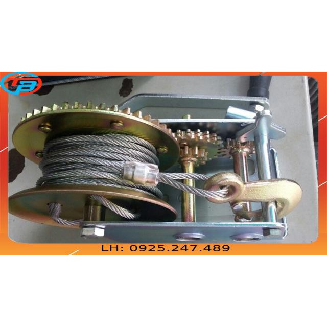 Tời Quay Tay cáp dài 20 mét cáp thép Thái Bình Vina