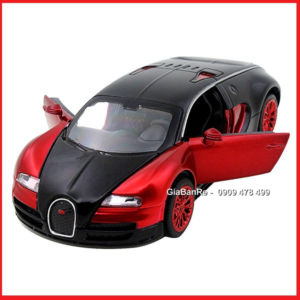 Xe Mô Hình Kim Loại Siêu Xe Kiểu Dáng Bugatti Veyron  Tỉ Lệ 1:32 - Đỏ - 9654